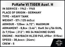 Německý tank PzKpfw VI TIGER 131 COBI 2801 - Executive Edition WWII 1:12