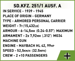 Kolopásový obrněný transportér Sd.Kfz. 251/1 Ausf. A COBI 2552 - World War II