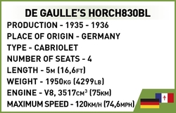 Das Kommandofahrzeug von General Charles De Gaulle HORCH 830 BL COBI 2260 - limitierte Auflage World War II - kopie