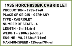 Civilní vozidlo HORCH 830BK kabriolet COBI 2272 - Historical Collection