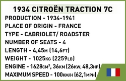 French civilian vehicle CITROËN Traction 7A COBI 2263 - World War II - kopie