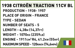 French car CITROËN Traction 11CV BL COBI 2265 - Executive edition WWII - kopie