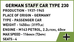 Německé civilní vozidlo MERCEDES 230 COBI 2277 - World War II