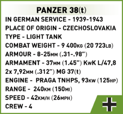 Bitva u Arrasu 1940 Matilda II vs Panzer 38(t) COBI 2284 - World War II