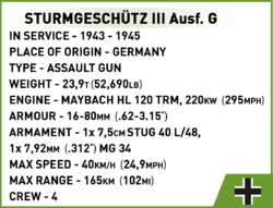 Německé samohybné útočné dělo Sturmgeschütz III Ausf. G COBI 2285 - World War II 1:35