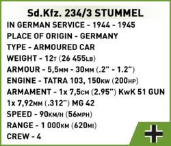 German armored vehicle Sd.Kfz. 234/2 PUMA COBI 2287 - World War II 1:35 - kopie