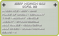 Německé terénní vozidlo 1937 HORCH 901 KFZ.15 COBI 2404 - World War II
