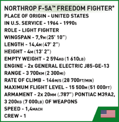 Americký stíhací letoun Northrop F-5A Freedom Fighter COBI 2425 - Vietnam War 1:48