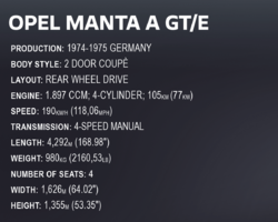 Automobil Opel Manta A 1970 COBI 24339   Youngtimer 1:12 - kopie