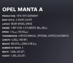 Automobil Opel Manta A 1970 COBI 24339 - Youngtimer 1:12