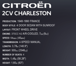 Automobil Citroën 2CV ,,Kachna" CHARLESTON 1980 COBI 24340 - Youngtimer 1:12