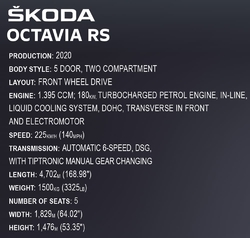 Skoda Ostavia RS COBI 24342 - Executive Edition 1:12 - kopie