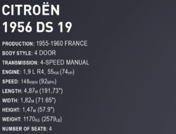 Auto 1956 Citroën DS 19 COBI 24347 - Youngtimer 1:12 - kopie