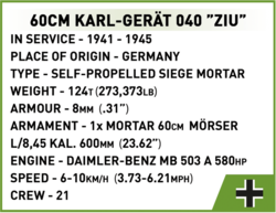 Nemecké samohybné delo Karl-Gerät 040 COBI 2530- World War II - kopie