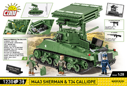Americký střední tank Sherman M4A3 CALLIOPE T34 COBI 2569 - Executive Edition WWII