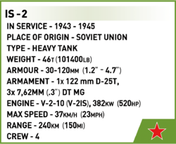 Russian Heavy Tank IS-2 Berlin 1945 COBI 2577 - Limited Edition WWII 1:28 - kopie