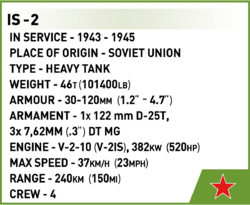 Ruský ťažký tank IS-2 Berlin 1945 COBI 2577 - Limited Edition WWII 1:28 - kopie