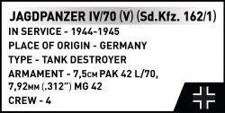 Německý stíhač tanků Jagdpanzer IV/70 (V) COBI 2668 - World War II 1:28