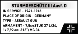 Německé samohybné útočné dělo Sturmgeschütz III Ausf.D COBI 2675 - Limited Edition WW II 1:28