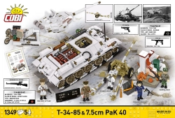 Ruský střední tank T-34-85 & 7.5 PaK 40 COBI 2682 - Limited Edition WW II 1:12