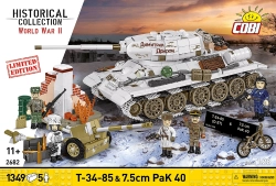 Ruský střední tank T-34-85 & 7.5 PaK 40 COBI 2682 - Limited Edition WW II 1:12