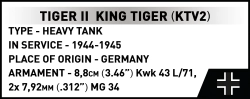 Německý těžký tank Tiger II King Tiger (KTV2) COBI 2686 - World War II 1:28
