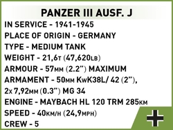 Německý střední tank Panzer III Pz. KpfW. AUSF. JE COBI 2712 - World  War II