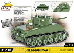 American Sherman M4A3E8 tank COBI 2711 - World War II - kopie