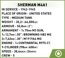 Amerikanischer Sherman-Panzer M4A3E8 COBI 2711 - World War II - kopie