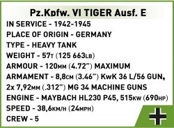 German tank PzKpfw VI TIGER I Ausf. E COBI 3124 - World War II 1:35 - kopie