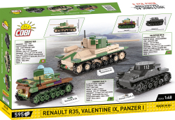 Set tanků Renault R35, Valentine IX a Panzer I COBI 2740 - World War II 1:48