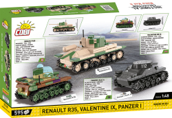 Set tanků Renault R35, Valentine IX a Penzer I COBI 2740 - World War II 1:48