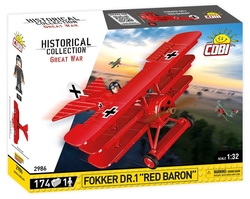 German three-plane fighter FOKKER Dr. I Red Baron COBI 2985 - Limited edition Great War - kopie