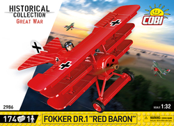 Jagdflugzeug mit drei Flugzeugen FOKKER Dr. I Red Baron COBI 2985 - Limitierte Auflage Great War - kopie