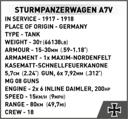 Německý tank STURMPANZERWAGEN A7V COBI 2989 - Great War