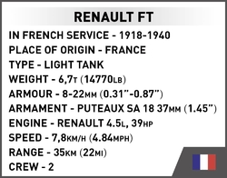 Light tank RENAULT FT VICTORY 1920 COBI 2992 - Great War - kopie