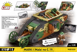 Britský ťažký tank MARK V (Male) COBI 2984 - Great War - kopie