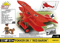 Nemecké trojplošné stíhacie lietadlo FOKKER Dr. I Red Baron COBI 2986 - Great War - kopie