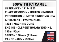 Britský dvouplošný stíhací letoun Sopwith F.1 CAMEL COBI 2999 - Great War  1:32