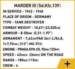 German tank fighter MARDER III Ausf. M COBI 2282 - World War II - kopie