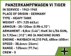 German tank Panzer VI TIGER 131 COBI 2588 - World War II 1:28 - kopie