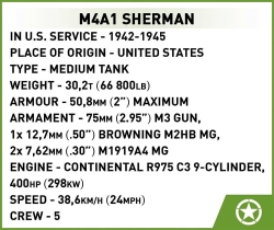 American Sherman M4A1 Medium Tank COBI 3044 - Company of Heroes 3 - kopie