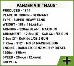 Německý tank Panzer VIII Maus COBI 3138 - World War II 1:35