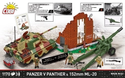 Německý tank Panzer V Panther & ruské dělo 152mm ML-20 COBI 3144 - Limited Edition WW II 1:35