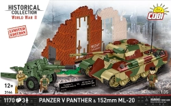 Německý tank Panzer V Panther & ruské dělo 152mm ML-20 COBI 3144 - Limited Edition WW II 1:35