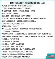 Americká bitevní loď třídy IOWA 4v1 COBI 4837 - World War II