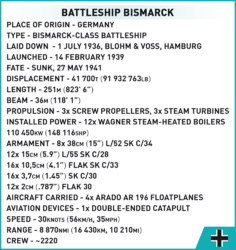 Německá bitevní loď BISMARCK COBI 4841 - World War II