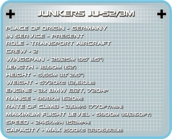 Německý dopravní letoun Junkers JU 52/3M  COBI 5710 - World War II
