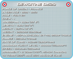 Francouzský stíhací letoun Dewoitine D.520 COBI 5720 - World War II