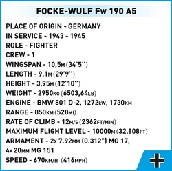 Německý stíhací letoun Focke-Wulf FW 190 A5 COBI 5722 - World War II